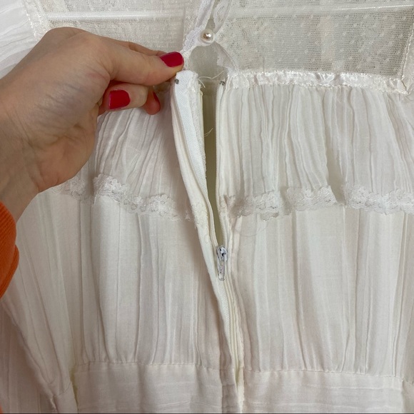 Gunne Sax Vintage 70s Dress Size Small Cottagecore Lace Ruffle Wedding Dress EUC - Picture 10 of 16
